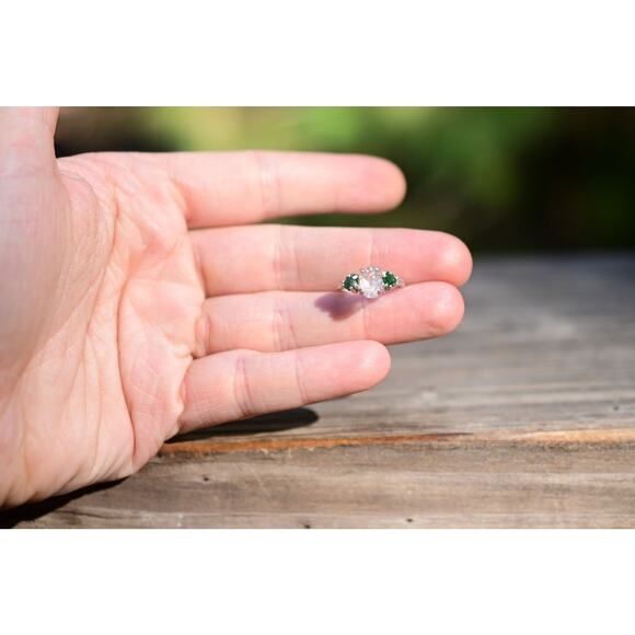 alternative raw diamond engagement rings, raw crystal size 4 5 6 7 8 8 9 10 11 - Picture 7 of 10